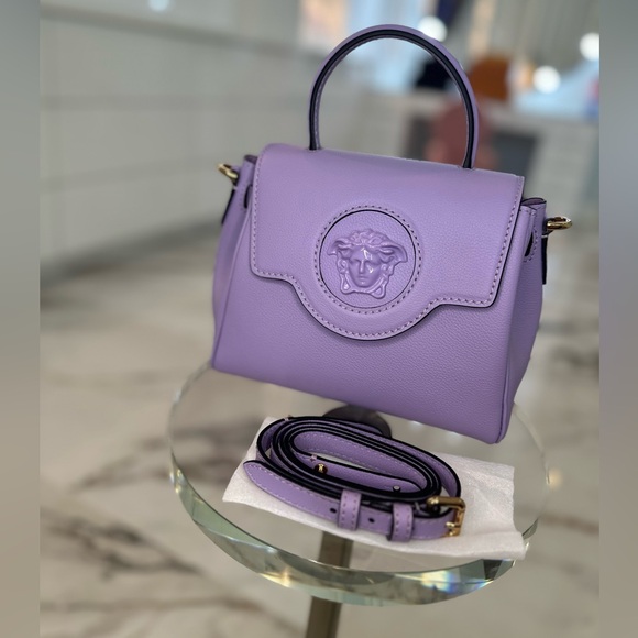 NWT Versace La Medusa Purple Shoulder Bag - Picture 8 of 10
